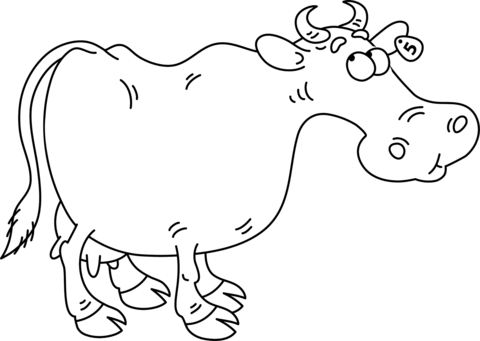 Funny Cow Coloring Page